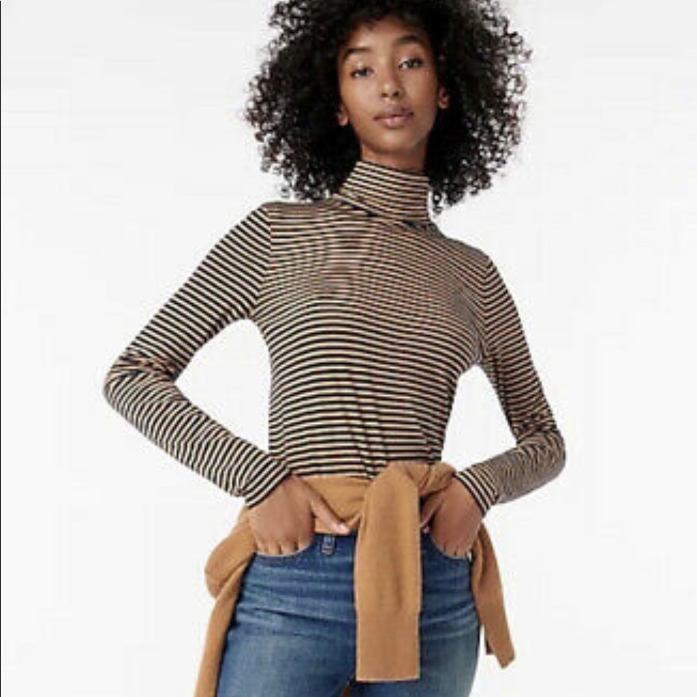 NWT J.Crew Striped Tissue Turtleneck | Size XS